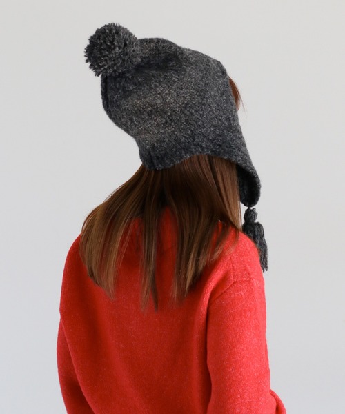 cepo(セポ)の「ポンポンニット(ニットキャップ/ビーニー・レディース・ブラック/グレー・FREE)」の12枚目の写真
