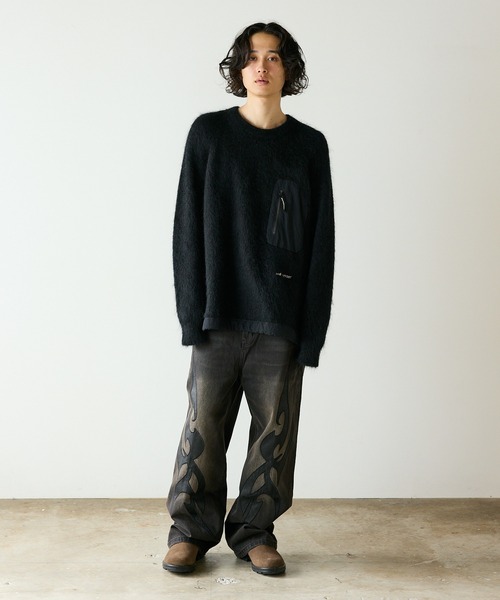 SUPPLIER/サプライヤー Tribal Leather Patch Baggy Denim Jeane SUPPLIER/サプライヤー Tribal Leather Patch Baggy Denim Jeane