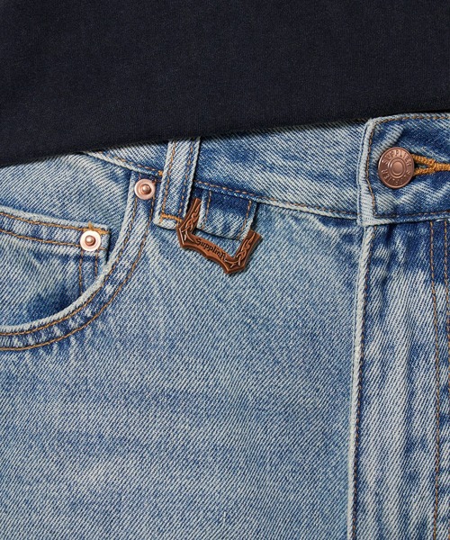 SUPPLIER/サプライヤー Tribal Leather Patch Baggy Denim Jeane