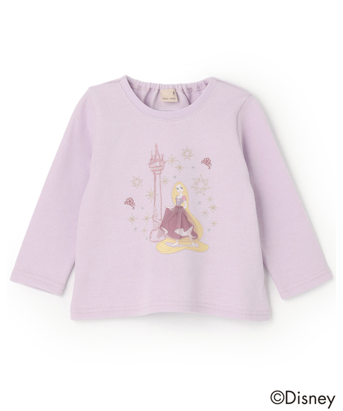 petit main(프티 마인)의 「【Disney】자수 그래픽 긴소매 T(T셔츠/컷소우)」|라벤더