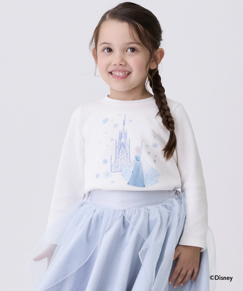 petit main(프티 마인)의 「【Disney】자수 그래픽 긴소매 T(T셔츠/컷소우)」|오프 화이트