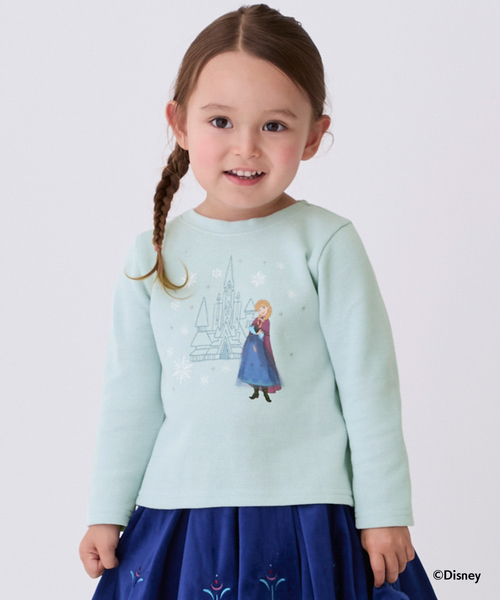 petit main(프티 마인)의 「【Disney】자수 그래픽 긴소매 T(T셔츠/컷소우)」|라이트 그린