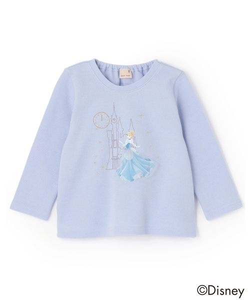 petit main(프티 마인)의 「【Disney】자수 그래픽 긴소매 T(T셔츠/컷소우)」|라이트 블루