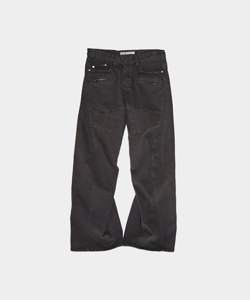 NVRFRGT(ネヴァーフォーゲット)の「3D TWISTED MOTO JEANS(デニムパンツ・メンズ・ダークブラウン/ダークグレー・2)」の1枚目の写真