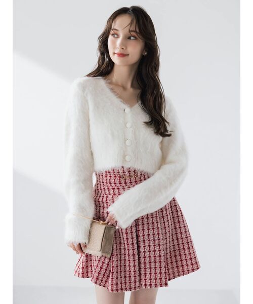 dazzlin（ダズリン）の「ビットマークフレアミニスカート（スカート・レディース・ブラック/アイボリー/レッド・SMALL/MEDIUM）」の3枚目の写真