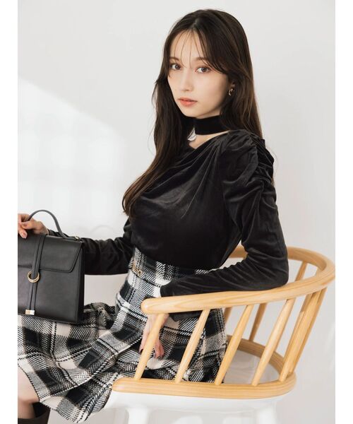 dazzlin（ダズリン）の「ビットマークフレアミニスカート（スカート・レディース・ブラック/アイボリー/レッド・SMALL/MEDIUM）」の5枚目の写真