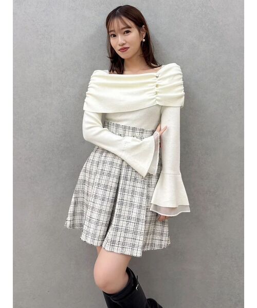 dazzlin（ダズリン）の「ビットマークフレアミニスカート（スカート・レディース・ブラック/アイボリー/レッド・SMALL/MEDIUM）」の10枚目の写真