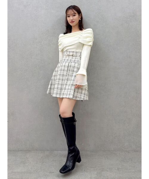 dazzlin（ダズリン）の「ビットマークフレアミニスカート（スカート・レディース・ブラック/アイボリー/レッド・SMALL/MEDIUM）」の11枚目の写真