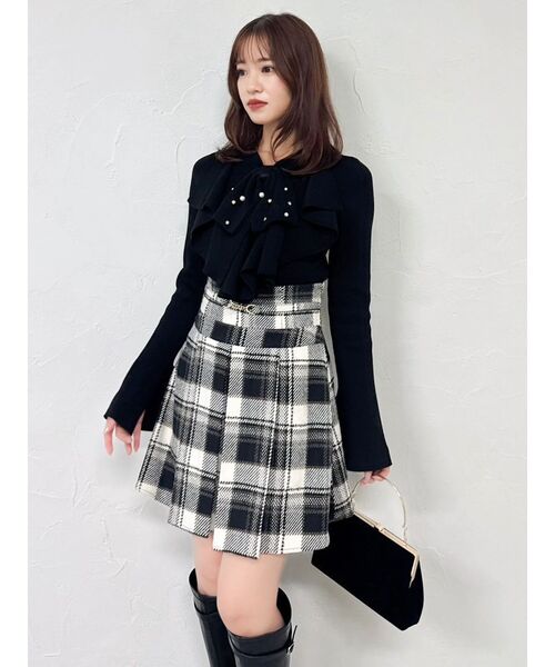 dazzlin（ダズリン）の「ビットマークフレアミニスカート（スカート・レディース・ブラック/アイボリー/レッド・SMALL/MEDIUM）」の20枚目の写真