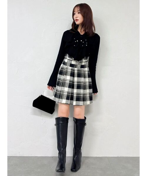 dazzlin（ダズリン）の「ビットマークフレアミニスカート（スカート・レディース・ブラック/アイボリー/レッド・SMALL/MEDIUM）」の21枚目の写真