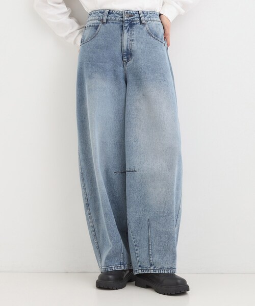 セール】【S-LL】立体カーブデニムパンツ（デニムパンツ）｜Cutie