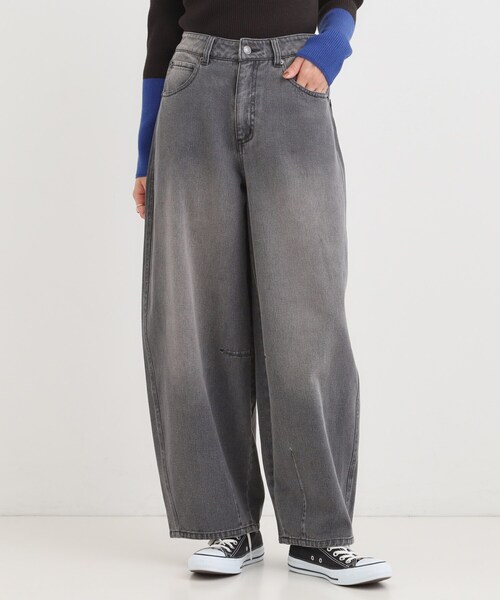 セール】【S-LL】立体カーブデニムパンツ（デニムパンツ