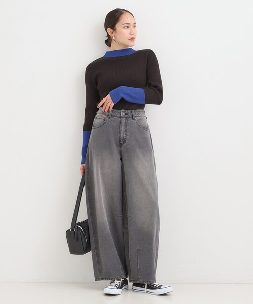 Cutie Blonde（キューティーブロンド）の「【S-LL】立体カーブデニムパンツ（デニムパンツ・レディース・ブルー/ダークブラウン/ブラック・04/03/02/01）」の6枚目の写真