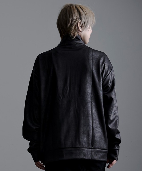 LOUIS CHAVLON(ルイシャブロン)の「『LOUIS CHAVLON /ルイシャブロン』LCレザー風ptZIPスタンド(ブルゾン・メンズ・ブラック/ブラウン・L/M/LL)」の14枚目の写真