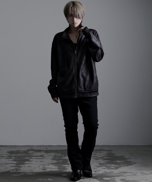 LOUIS CHAVLON(ルイシャブロン)の「『LOUIS CHAVLON /ルイシャブロン』LCレザー風ptZIPスタンド(ブルゾン・メンズ・ブラック/ブラウン・L/M/LL)」の12枚目の写真