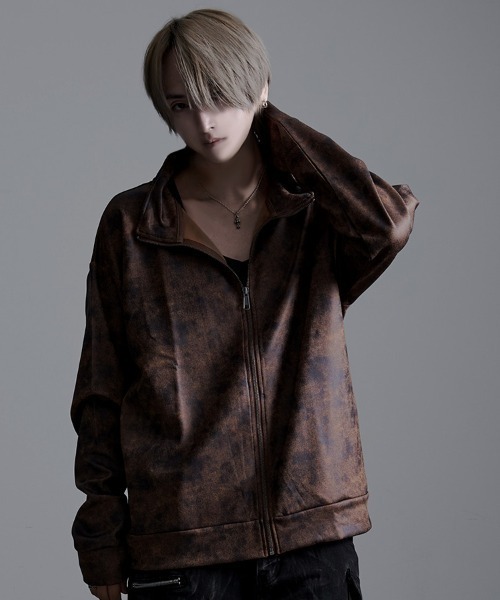 LOUIS CHAVLON(ルイシャブロン)の「『LOUIS CHAVLON /ルイシャブロン』LCレザー風ptZIPスタンド(ブルゾン・メンズ・ブラック/ブラウン・L/M/LL)」の18枚目の写真