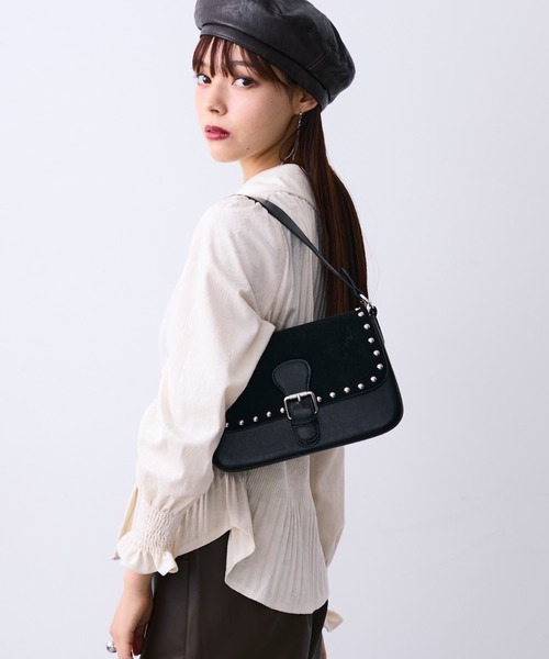 MONOe(モノエ)の「チャイナ柄プリーツマットシャツ(シャツ/ブラウス・レディース・ホワイト/ブラック/カーキ・FREE)」の8枚目の写真