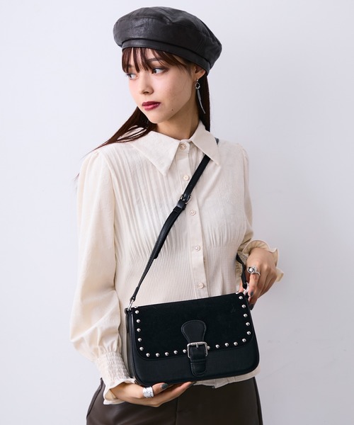 MONOe(モノエ)の「チャイナ柄プリーツマットシャツ(シャツ/ブラウス・レディース・ホワイト/ブラック/カーキ・FREE)」の10枚目の写真