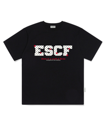ドットスターブloomプリントオーバーサイズ半袖Tシャツブラック
