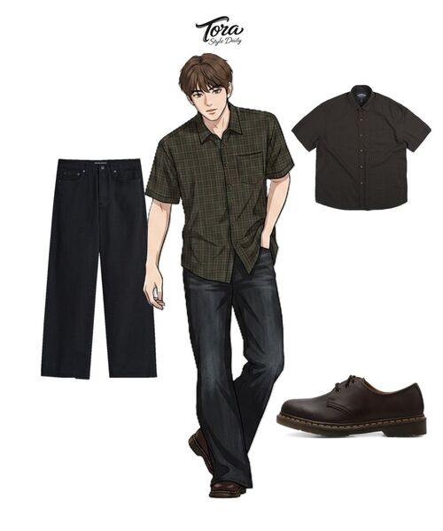 FRIZMWORKS(フリズムワークス)の「COTTON CHECK RELAXED HALF SHIRT _ BLACK(シャツ/ブラウス・メンズ・その他・MEDIUM/LARGE/X-LARGE/SMALL)」の3枚目の写真