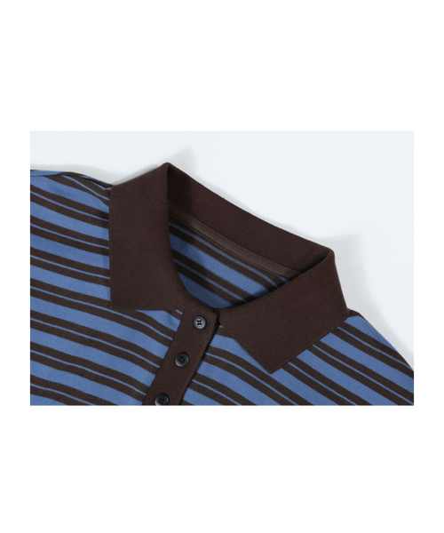 GUBIN（グビン）の「[シーズンオフ] (W)クロップストライプカラーTシャツ（ポロシャツ・レディース・その他・FREE）」の3枚目の写真