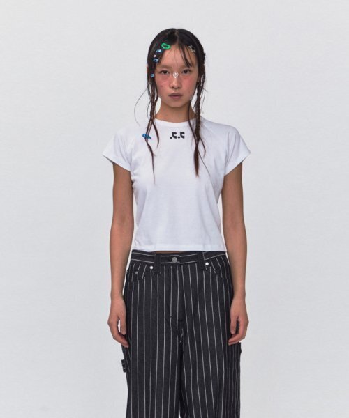 Rest&Recreation(レストアンドレクリエーション)の「RR LOGO CROP TOP_WHITE(Tシャツ/カットソー・レディース・その他・SMALL)」の1枚目の写真