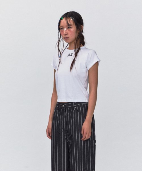 Rest&Recreation(レストアンドレクリエーション)の「RR LOGO CROP TOP_WHITE(Tシャツ/カットソー・レディース・その他・SMALL)」の2枚目の写真