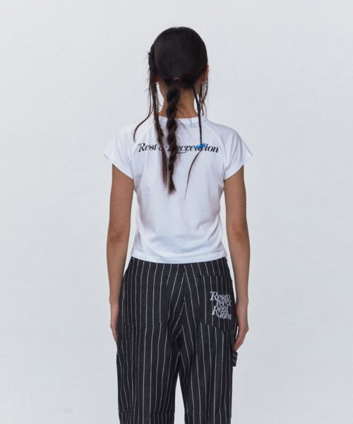 Rest&Recreation(レストアンドレクリエーション)の「RR LOGO CROP TOP_WHITE(Tシャツ/カットソー・レディース・その他・SMALL)」の3枚目の写真