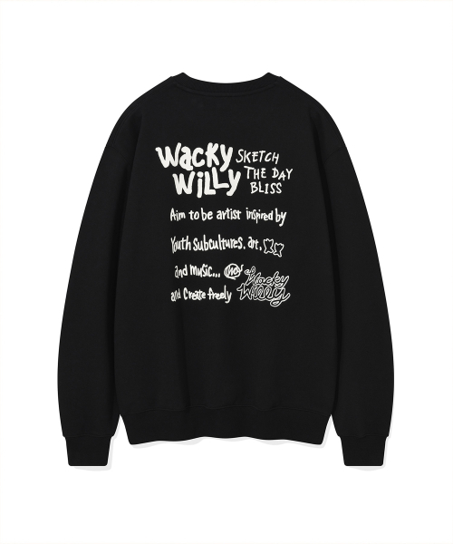 Wacky WiLLy(ワッキーウィリー)の「バックプリントレタリングスウェットブラック(スウェット・レディース・その他・SMALL/MEDIUM/LARGE/X-LARGE)」の1枚目の写真