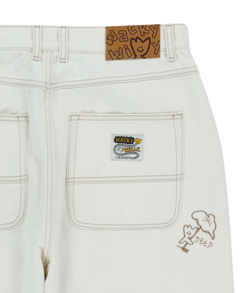 Wacky WiLLy(ワッキーウィリー)の「ダブルニーキャパンターデニムパンツクリーム(デニムパンツ・レディース・その他・LARGE/X-LARGE/SMALL/MEDIUM)」の8枚目の写真