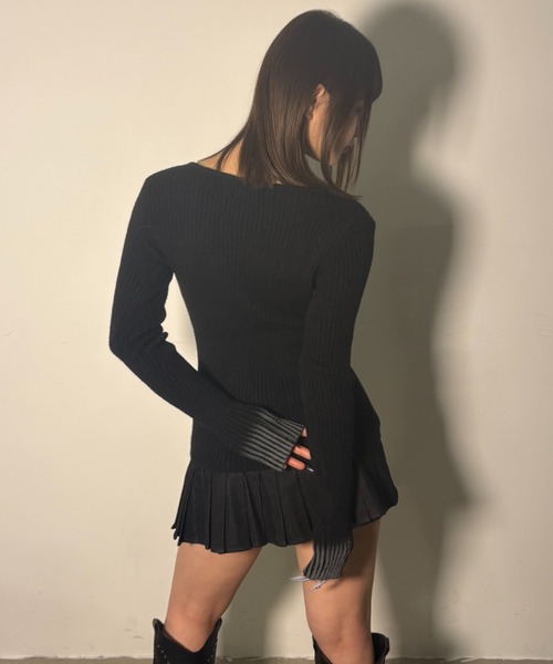 .KOM(ドットコム)の「A'GEM/9 × .kom 『.kom/ドットケーオーエム』【Y2K】 グラデーションリブニットトップス(ニット/セーター・レディース・ブラック/グレー・FREE)」の11枚目の写真