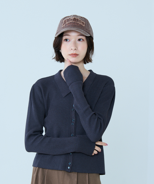 Dickies(ディッキーズ)の「【Dickies/ディッキーズ】EX PIGMENT LOGO CAP/キャップ/81277300/フリンジ加工/ダメージ加工/デニム/コットン【WEB限定】(キャップ・レディース・ブラック/ベージュ/ブラウン・フリー)」の4枚目の写真