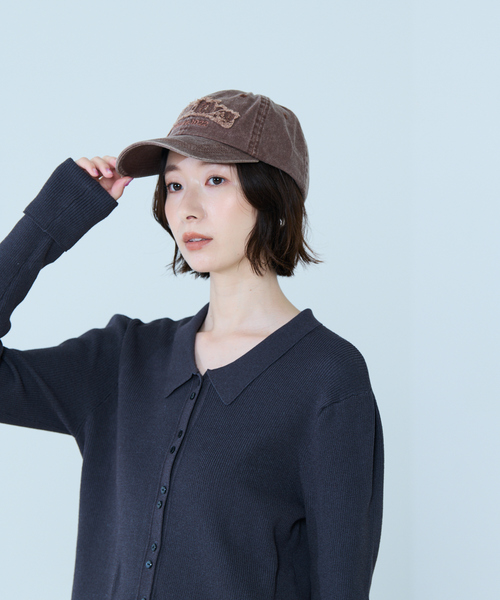Dickies(ディッキーズ)の「【Dickies/ディッキーズ】EX PIGMENT LOGO CAP/キャップ/81277300/フリンジ加工/ダメージ加工/デニム/コットン【WEB限定】(キャップ・レディース・ブラック/ベージュ/ブラウン・フリー)」の5枚目の写真