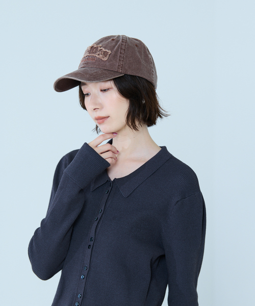Dickies(ディッキーズ)の「【Dickies/ディッキーズ】EX PIGMENT LOGO CAP/キャップ/81277300/フリンジ加工/ダメージ加工/デニム/コットン【WEB限定】(キャップ・レディース・ブラック/ベージュ/ブラウン・フリー)」の6枚目の写真