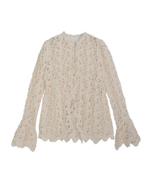 Ameri正規品★UND VELOUR LACE PEPLUM KNIT TOP UND VELOUR LACE PEPLUM KNIT TOP（ニット/セーター）｜Ameri（アメリ