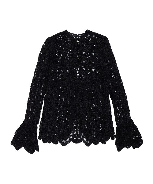 UND VELOUR LACE PEPLUM KNIT TOP（ニット/セーター）｜Ameri（アメリ