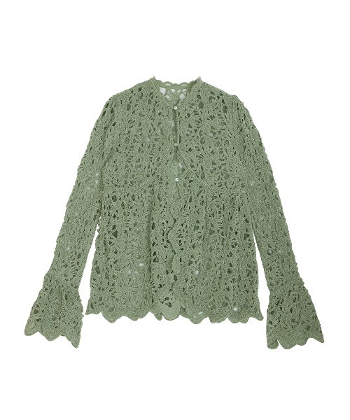 UND VELOUR LACE PEPLUM KNIT TOP（ニット/セーター）｜Ameri（アメリ