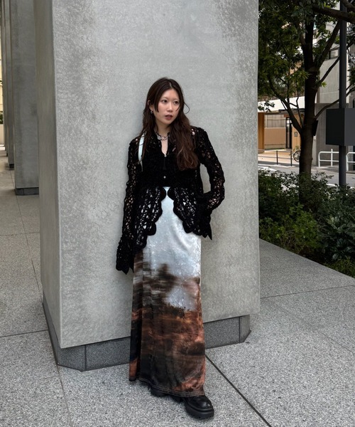 トップス UND VELOUR LACE PEPLUM KNIT TOP UND VELOUR LACE PEPLUM KNIT TOP（ニット/セーター）｜Ameri（アメリ