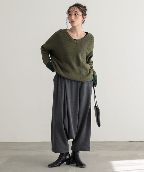 n'OrLABEL(ノアールレーベル)の「裏シャギーサルエルパンツ(その他パンツ・レディース・ブラック/チャコールグレー・FREE)」の6枚目の写真