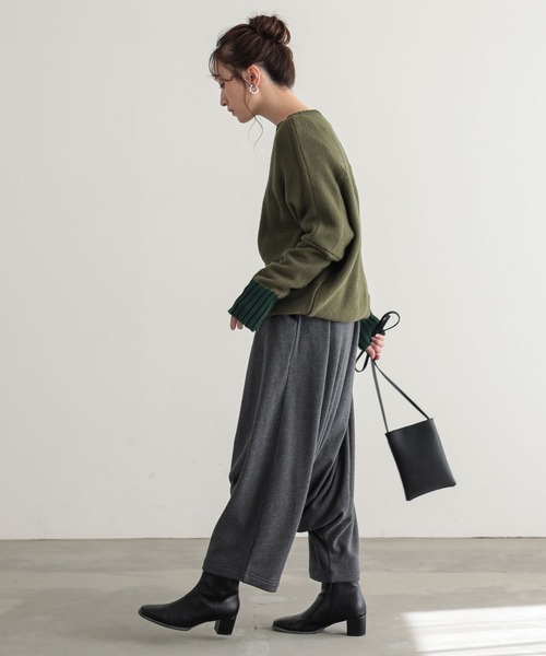 n'OrLABEL(ノアールレーベル)の「裏シャギーサルエルパンツ(その他パンツ・レディース・ブラック/チャコールグレー・FREE)」の7枚目の写真