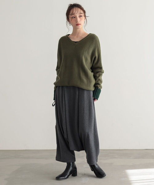 n'OrLABEL(ノアールレーベル)の「裏シャギーサルエルパンツ(その他パンツ・レディース・ブラック/チャコールグレー・FREE)」の5枚目の写真
