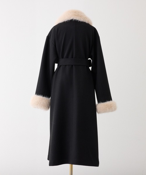 HolidayCollection】フェイクファー付きロングコート（チェスター