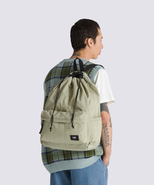 VANS（バンズ）の「オールドスクール シンチバックパック / Old Skool Cinch Backpack ELM VN00082GD3Z1（バックパック/リュック・メンズ・ベージュ・ONE SIZE）」の2枚目の写真