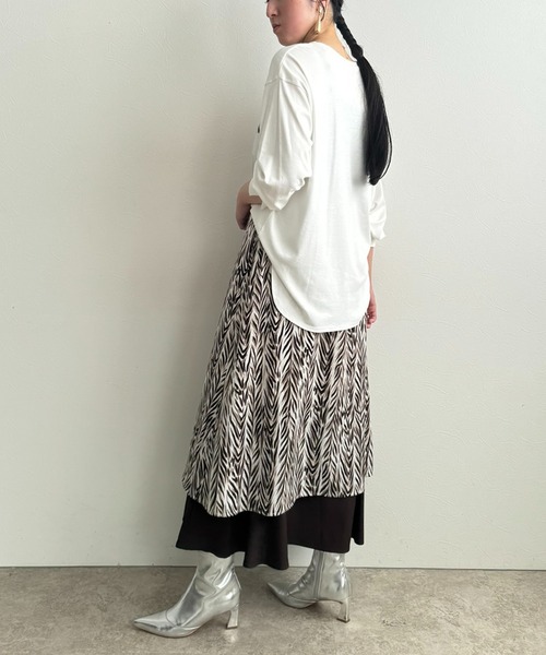 LHELBIE(レルビエ)の「アソートレイヤードスカート(スカート・レディース・ホワイト/ブラウン/ホワイト×ブラック/ブラック・M)」の20枚目の写真