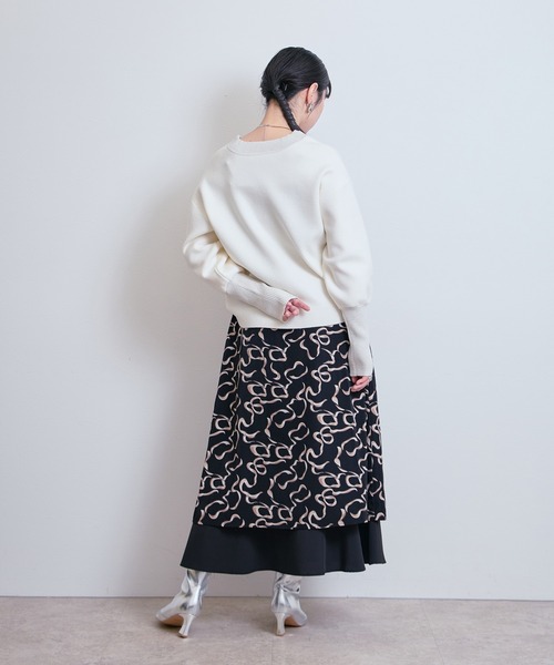 LHELBIE(レルビエ)の「アソートレイヤードスカート(スカート・レディース・ホワイト/ブラウン/ホワイト×ブラック/ブラック・M)」の8枚目の写真