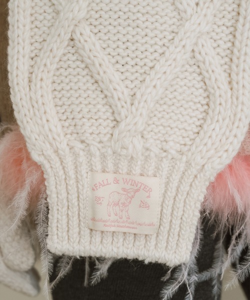 ROCKFISH WEATHERWEAR（ロックフィッシュウェザーウェア）の「DIAMOND CABLE SCARF（マフラー・レディース・グレー/アイボリー/オリーブ/ラベンダー・FREE）」の6枚目の写真