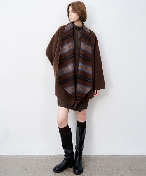 tageechita（タジチタ）の「【tageechita】ベルテッド ダブルフェイスウールコート（ピーコート・レディース・ブラウン・S/M）」の13枚目の写真