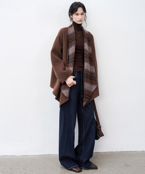 tageechita（タジチタ）の「【tageechita】ベルテッド ダブルフェイスウールコート（ピーコート・レディース・ブラウン・S/M）」の14枚目の写真