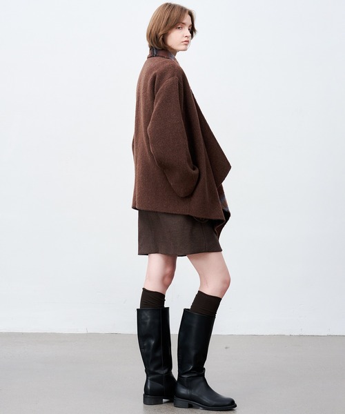 tageechita（タジチタ）の「【tageechita】ベルテッド ダブルフェイスウールコート（ピーコート・レディース・ブラウン・S/M）」の22枚目の写真