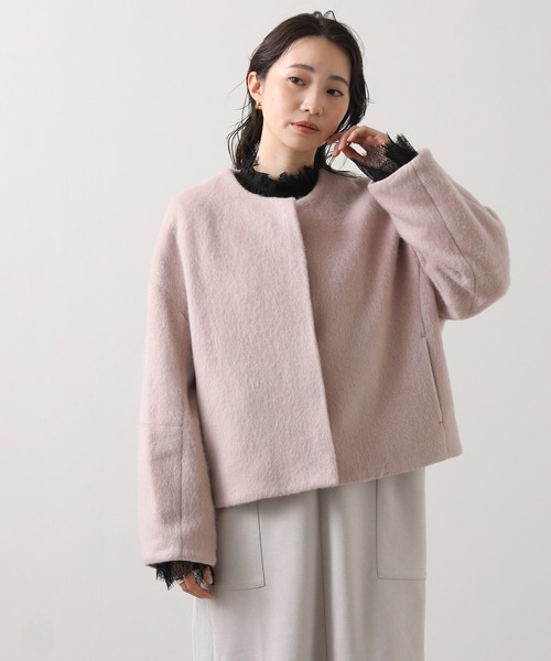 Gready Brilliant(グレディブリリアン)の「LUシャギーショートコート(その他アウター・レディース・ライトグレー系/ピンク・38)」の22枚目の写真